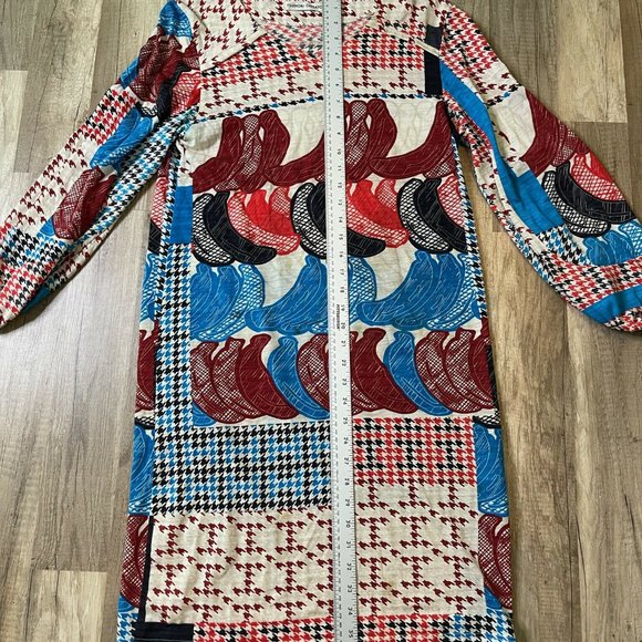 Tsumori Chisato Womens Multicolor Textile Long Sleeve Midi A Line Dress Size 2 - Picture 8 of 12